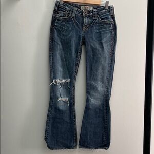 Trendy Distressed Flare Jeans